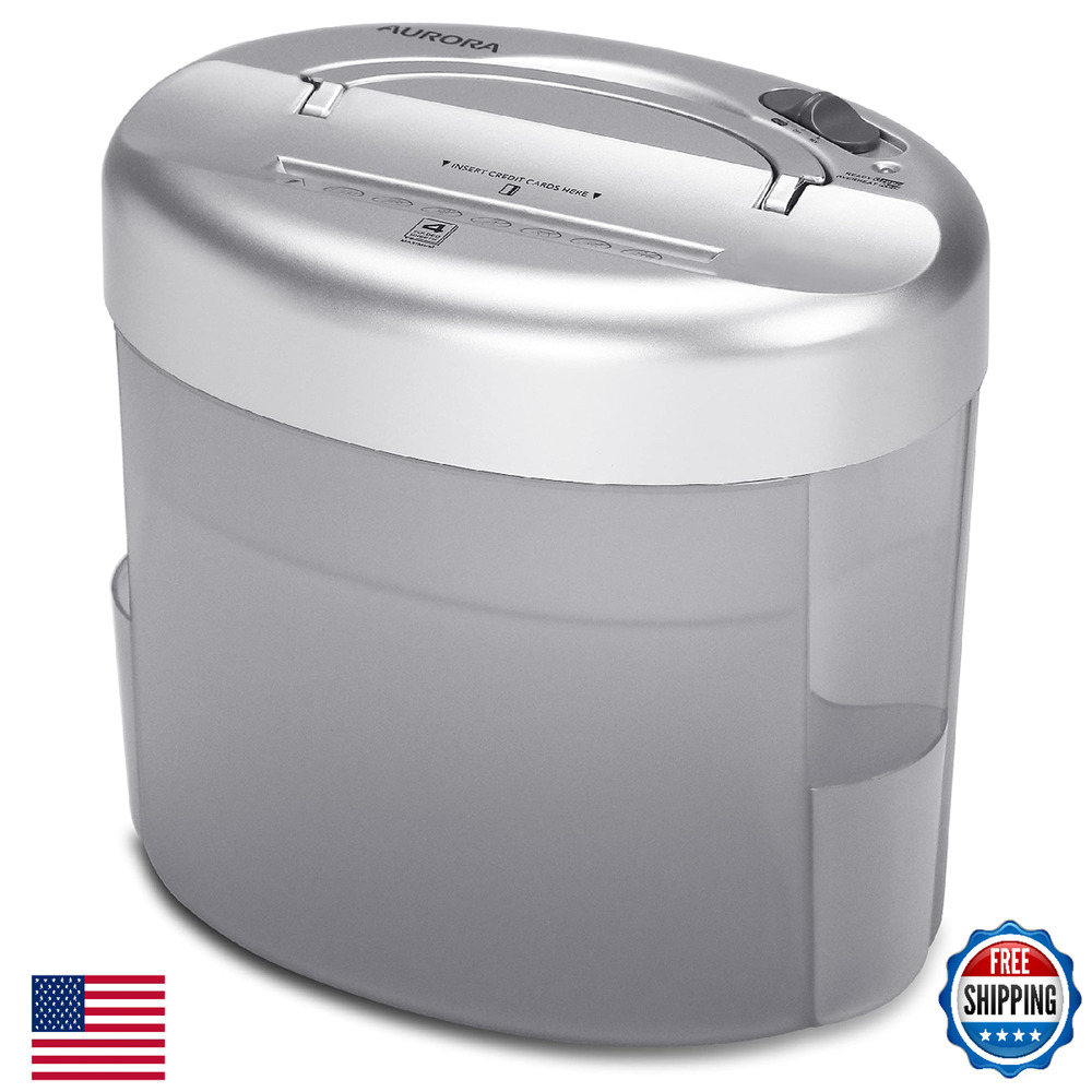 Aurora Desktop-Style Cross-Cut Paper Shredder, 4-Sheet Crosscut Desktop